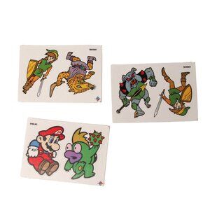 Vintage Nintendo Stickers 1990s Super Mario Zelda Link Spike Video Games Retro
